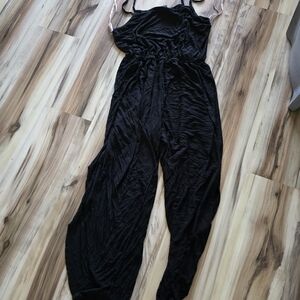 Rue21 Black Wide-Leg Jumpsuit with Adjustable Straps